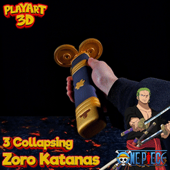 1.gif 3 COLLAPSING KATANAS - ZORO - ONE PIECE - (PRINT IN PLACE + ASSEMBLY VERSION)