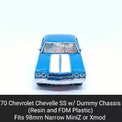 70-Chevelle.gif 70 Chevelle SS Body Shell with Dummy Chassis (Xmod and MiniZ)