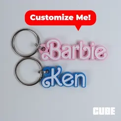 GIF_01.gif Customizable Barbie Keychain