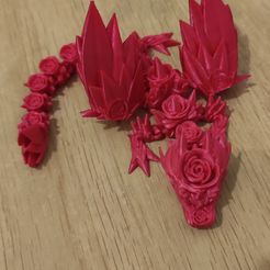 Baby Rosewing Dragon, CINDERWING3D, ARTICULATING FLEXI WIGGLE PET, PRINT IN PLACE, FANTASY