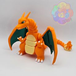charizard_01_wm2.jpg Charizard - Flexi Articulated Pokémon (print in place, no supports)