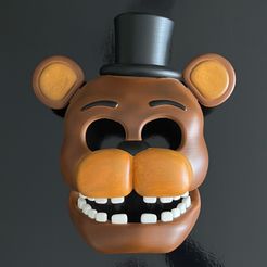 Freddy-fnaf-mask-3d-printed.jpg Máscara de Freddy Marchito (FNAF / Five Nights At Freddy's)