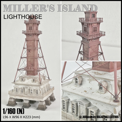 Miller's-Island-Lighthouse-1.png MILLER'S ISLAND LIGHTHOUSE - N (1/160) SCALE MODEL LANDMARK