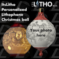 Vignette.png ItsLitho "Swirl" personalized lithophane Christmas ball