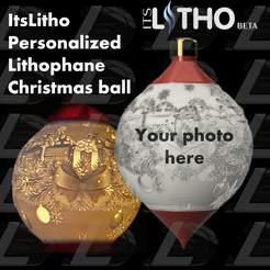 Vignette.png ItsLitho "Drop" personalized lithophane Christmas ball